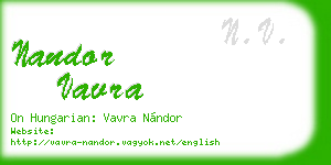 nandor vavra business card